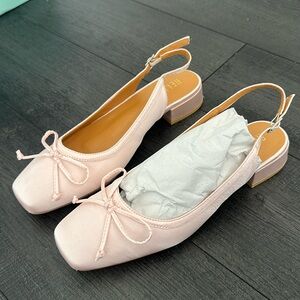 Rella Pink Satin Slingbacks